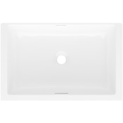 Victoria and Albert Kaldera 22" Rectangular Volcanic Limestone Undermount Bathroom Sink with Overflow Gloss White