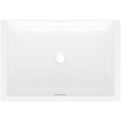 Victoria and Albert Kaldera 24" Rectangular Volcanic Limestone Undermount Bathroom Sink with Overflow Gloss White