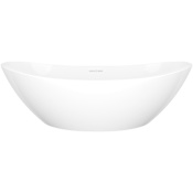 Victoria and Albert Amalfi 21-5/8" Oval Volcanic Limestone Vessel Bathroom Sink Gloss White