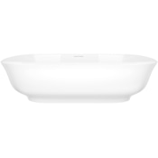 Victoria and Albert Amiata 23-5/8" Rectangular Volcanic Limestone Vessel Bathroom Sink Gloss White