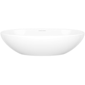 Victoria and Albert Barcelona 18-7/8" Oval Volcanic Limestone Vessel Bathroom Sink Gloss White