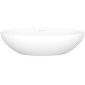 Victoria and Albert Barcelona 18-7/8" Oval Volcanic Limestone Vessel Bathroom Sink Matte White