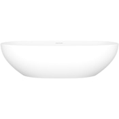 Victoria and Albert Barcelona 25" Oval Volcanic Limestone Vessel Bathroom Sink Matte White