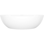 Victoria and Albert Corvara 21-5/8" Oval Volcanic Limestone Vessel Bathroom Sink with Overflow Gloss White