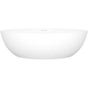 Victoria and Albert Corvara 21-5/8" Oval Volcanic Limestone Vessel Bathroom Sink with Overflow Matte White