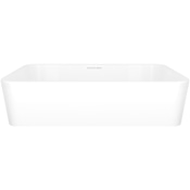 Victoria and Albert Edge 17-3/4" Rectangular Volcanic Limestone Vessel Bathroom Sink Gloss White