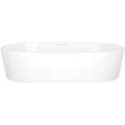 Victoria and Albert ios 21-1/4" Oval Volcanic Limestone Vessel Bathroom Sink Gloss White