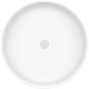 Victoria and Albert Kerid 16-3/4" Circular Limestone Vessel Bathroom Sink Standard White