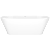 Victoria and Albert Vetralla 65" Free Standing Volcanic Limestone Soaking Tub with Center Drain Gloss White