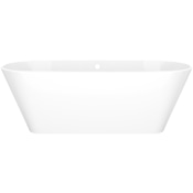 Victoria and Albert Vetralla 65" Free Standing Volcanic Limestone Soaking Tub with Center Drain and Overflow Gloss White