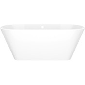 Victoria and Albert Vetralla 59" Free Standing Volcanic Limestone Soaking Tub with Center Drain and Overflow Gloss White