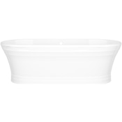 Victoria and Albert Worcester 71" Free Standing Volcanic Limestone Soaking Tub with Center Drain and Overflow Gloss White