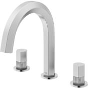 Vigo Hart 1.2 GPM 9" Double Handle Widespread Bathroom Faucet Brushed Nickel