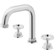 Vigo Hart 1.2 GPM 8" Double Handle Widespread Bathroom Faucet Brushed Nickel