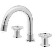 Vigo Wythe 1.2 GPM 8" Double Handle Widespread Bathroom Faucet Brushed Nickel