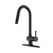 Vigo Gramercy 1.8 GPM Single Hole Pull Down Kitchen Faucet - Includes Escutcheon Matte Black