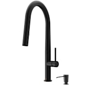 Vigo Greenwich 1.8 GPM 18" Single Hole Pre-Rinse Pull Down Kitchen Faucet with Soap Dispenser Matte Black