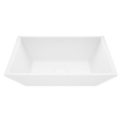 Vigo Vinca 18" L x 14" W x 5" H Rectangular Stone Composite Vessel Bathroom Sink White