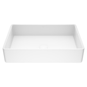 Vigo Magnolia 21" L x 14" W x 5" H Rectangular Stone Composite Vessel Bathroom Sink White