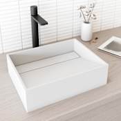 Vigo Starr 17" L x 13" W x 5" H Rectangular Stone Composite Vessel Bathroom Sink Matte White