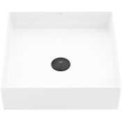 Vigo UltraThin 16" Square Stone Composite Vessel Bathroom Sink Matte White