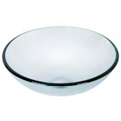 Vigo Giovanni 17" L x 17" W x 6" H Circular Glass Vessel Bathroom Sink Crystalline