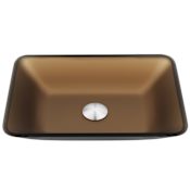 Vigo Sottile 18" L x 13" W x 4" H Rectangular Glass Vessel Bathroom Sink Amber