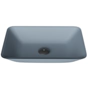 Vigo Sottile 18" L x 13" W x 4" H Rectangular Glass Vessel Bathroom Sink Blue MatteShell