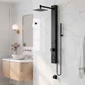 Vigo Orchid 39.375" H x 4" W 2-Jet Retrofit Shower with Shower Head, Hand Shower, Bodysprays, and Hose Matte Black