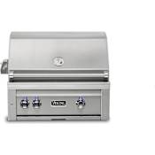 Viking 30 Inch Wide Natural Gas Built-In Grill with ProSear2 Infrared Burner, Rotisserie, and Smoker Box Stainless Steel