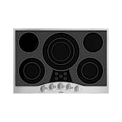 Viking 30 Inch Wide Built-In Electric Cooktop with QuickCook Surface Elements Stainless Steel / Black Glass