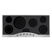 Viking 45 Inch Wide Built-In Electric Cooktop with QuickCook Surface Elements Stainless Steel / Black Glass
