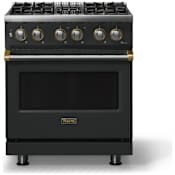 Viking 5 Series 30 Inch Wide 4.7 Cu. Ft. Free Standing Dual Fuel Range with Rapid Ready Preheat System - LP Antique Bronze