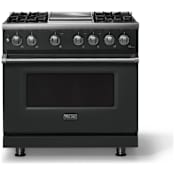 Viking 5 Series 36 Inch Wide 5.6 Cu. Ft. Free Standing Dual Fuel Range with Griddle - LP Antique Bronze