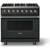 Viking 5 Series 36 Inch Wide 5.6 Cu. Ft. Free Standing Dual Fuel Range with Self-Cleaning Oven - LP Antique Bronze