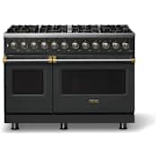 Viking 5 Series 48 Inch Wide 7.3 Cu. Ft. Free Standing Dual Fuel Range with Concealed Bake Element - LP Antique Bronze