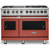 Viking 5 Series 48 Inch Wide 7.27 Cu. Ft. Free Standing Dual Fuel Range with SureSpark Ignition System and Vari-Speed Dual Flow Convection - LP Spiced Cider