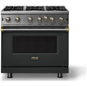 Viking 5 Series 36 Inch Wide 5.1 Cu. Ft. Free Standing Gas Range with Open Burners Antique Bronze