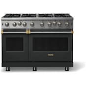 Viking 5 Series 48 Inch Wide 6.1 Cu. Ft. Free Standing Gas Range with Open Burners - LP Antique Bronze