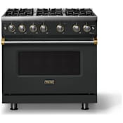 Viking 5 Series 36 Inch Wide 5.1 Cu. Ft. Free Standing Gas Range with ProFlow Convection Air Baffle - LP Antique Bronze