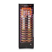 Vinotemp 24 Inch Wide 141 Bottle Capacity Free Standing Wine Cooler with Black Left Hinged Door and Security Lock Black