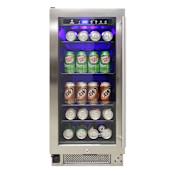 Vinotemp Connoisseur Series 15 Inch Wide 68 Can Capacity Beverage Center Stainless Steel
