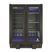 Vinotemp 24 Inch Wide 24 Bottle Capacity and 58 Can Capacity Wine Cooler and Beverage Center with Door Lock and Key Black