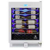 Vinotemp 24 Inch Wide 41 Bottle Capacity Free Standing Wine Cooler with Right Hinged Door and Security Lock Stainless Steel