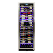Vinotemp 24 Inch Wide 141 Bottle Capacity Free Standing Wine Cooler with Touch Screen Controls and Stainless Steel Right Hinged Door with Lock Stainless Steel