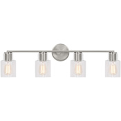 Visual Comfort Sayward 4-Light Vanity by Drew & Jonathan Brushed Steel