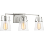 Visual Comfort Crofton 3-Light Vanity by Drew & Jonathan Brushed Steel