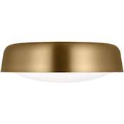 Visual Comfort Draper 2 Light 16" Wide Flush Mount Bowl Ceiling Fixture Burnished Brass
