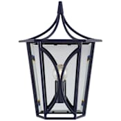 Visual Comfort Cavanagh 12" Mini Lantern Sconce by kate spade NEW YORK French Navy / Polished Nickel