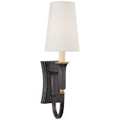 Visual Comfort Delphia 17" Small Sconce with Linen Shade by Thomas O'Brien Bronze / Hand Rubbed Antique Brass